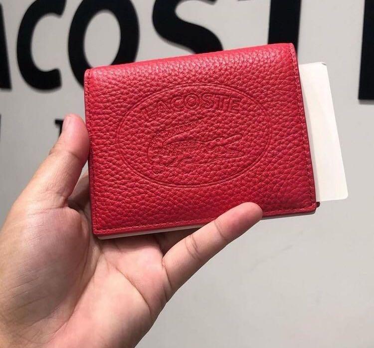 Lacoste red wallet sale