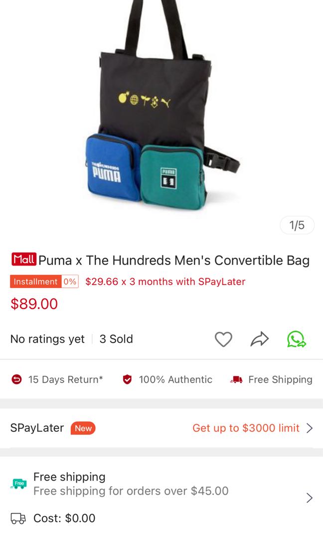 Puma x the hundreds convertible 2025 bag