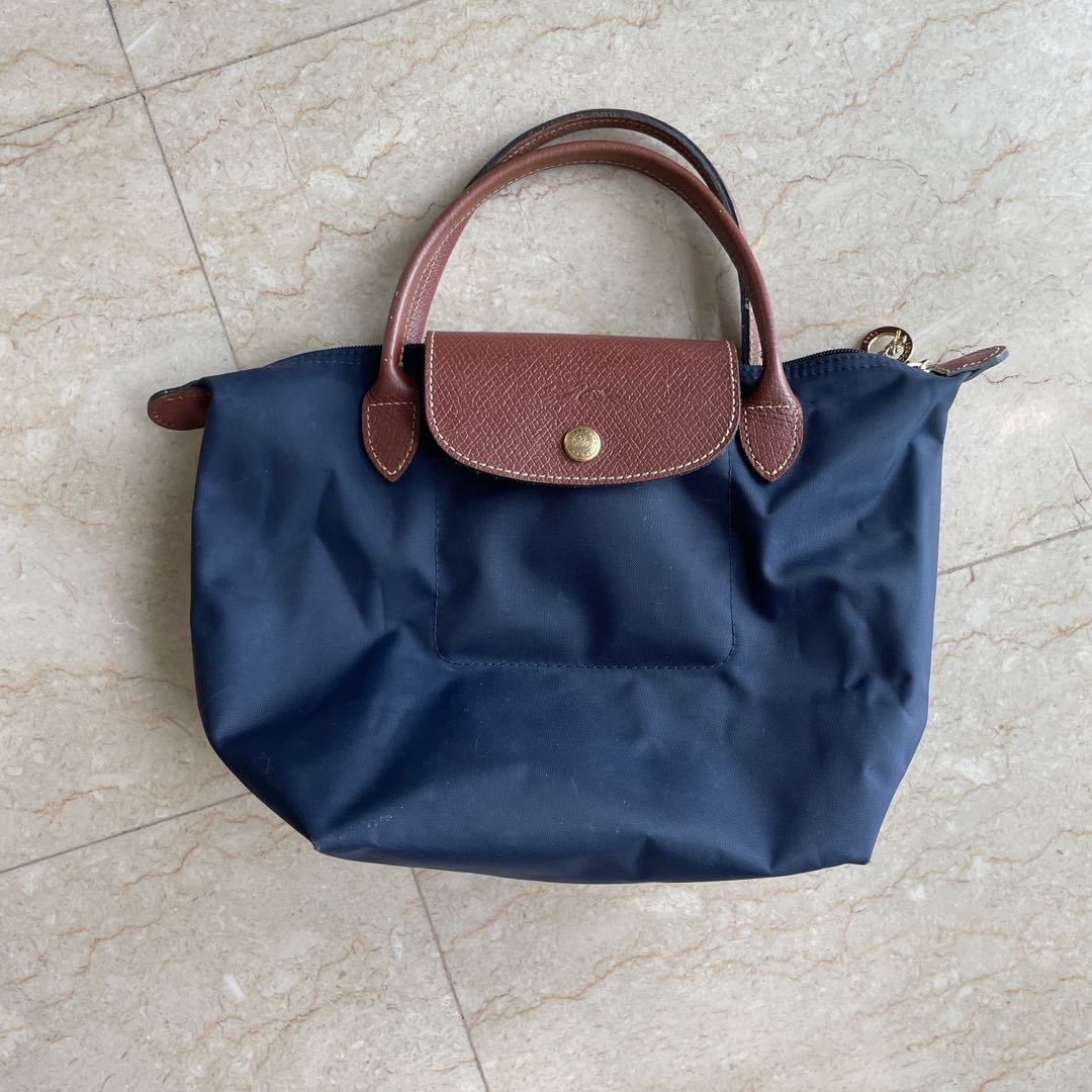 Long Champ navy tote bag Le Pliage small Women s Fashion