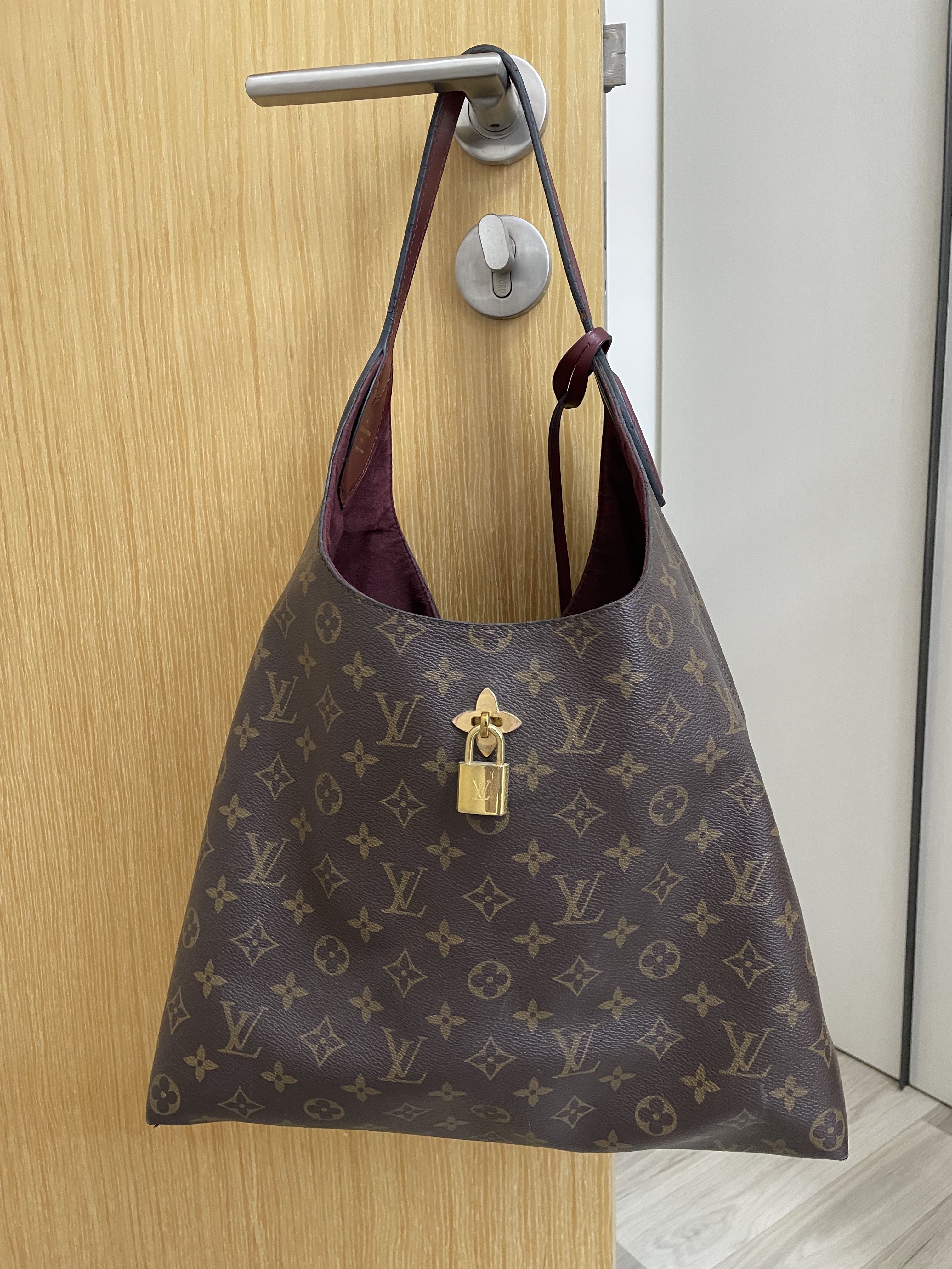 Authenticated Used LOUIS VUITTON Louis Vuitton Flower Hobo Shoulder Bag  M43545 Monogram Canvas Leather Brown Semi-Shoulder One Tote 