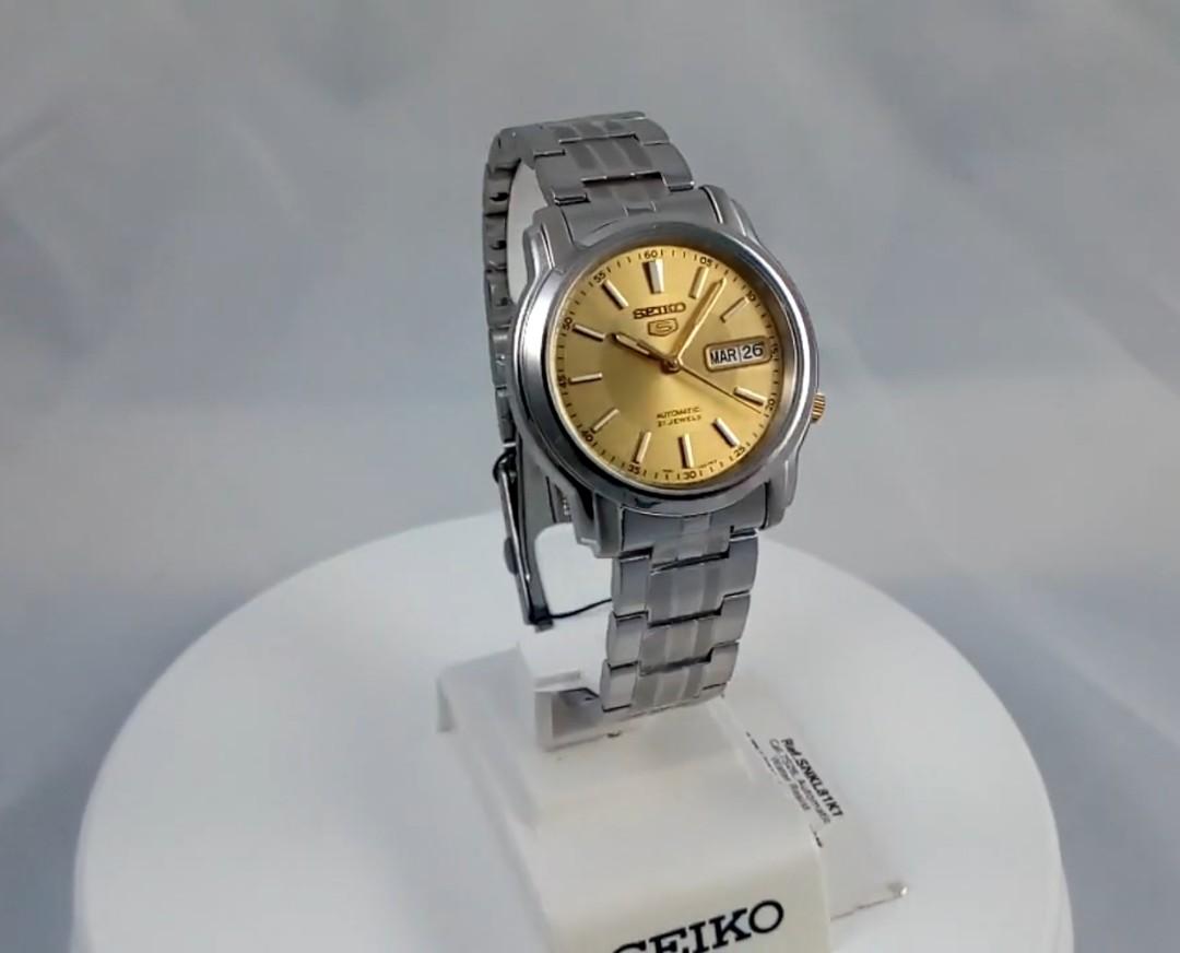 Lowest Price Seiko 5 SNKL81 Men s Automatic Gold Dial Stainless