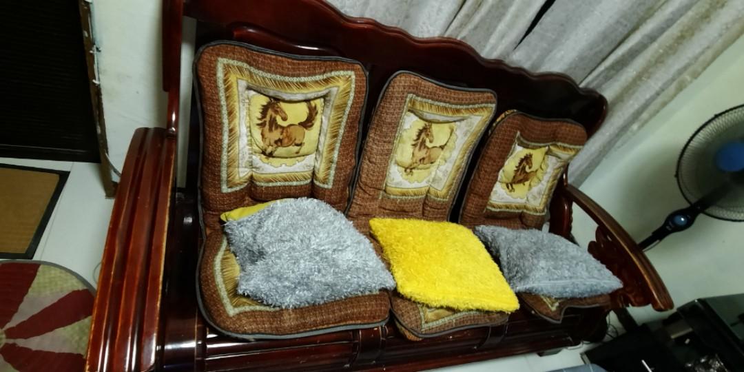 Mahogany sala set, Furniture & Home Living, Furniture, Sofas on Carousell