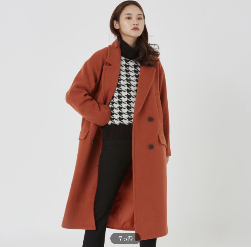 Mixxo Winter Wool Long Coat Orange