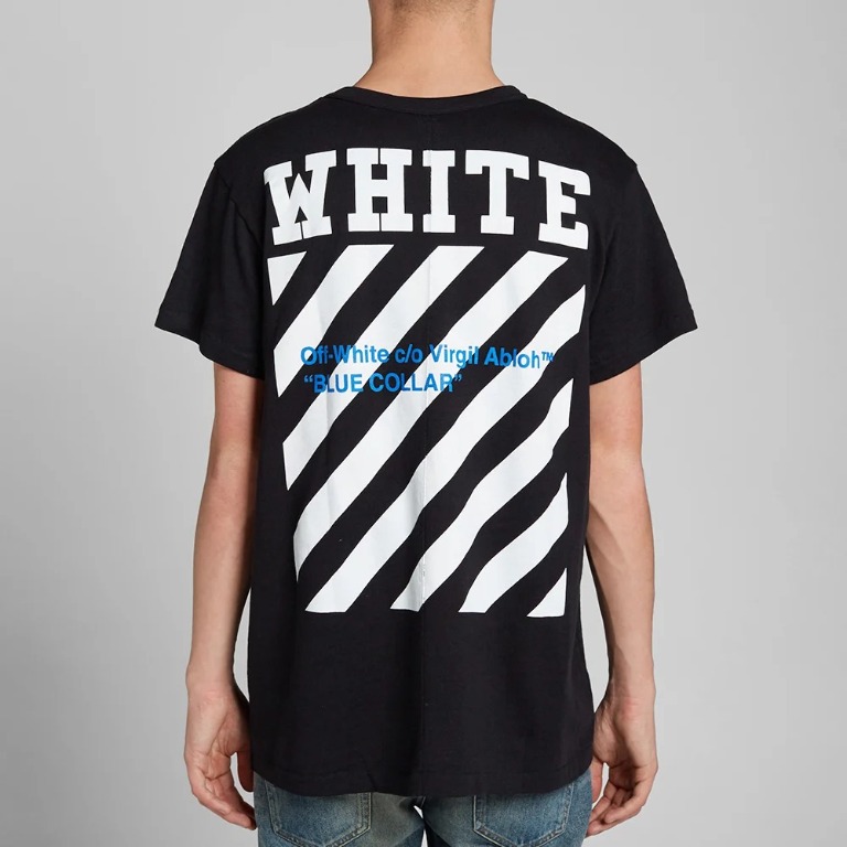 Off white blue collar crew best sale neck