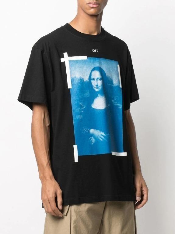 Off White SS21 Mona Lisa Tee Black XS S Men s Fashion Tops