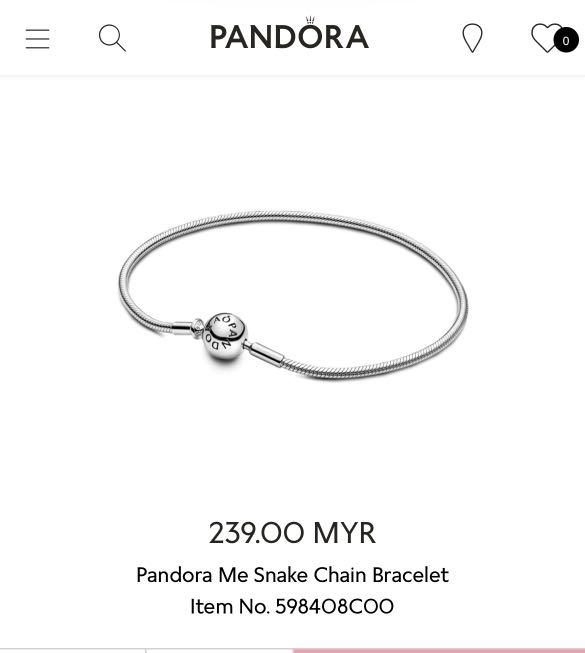 Pandora me online snake chain