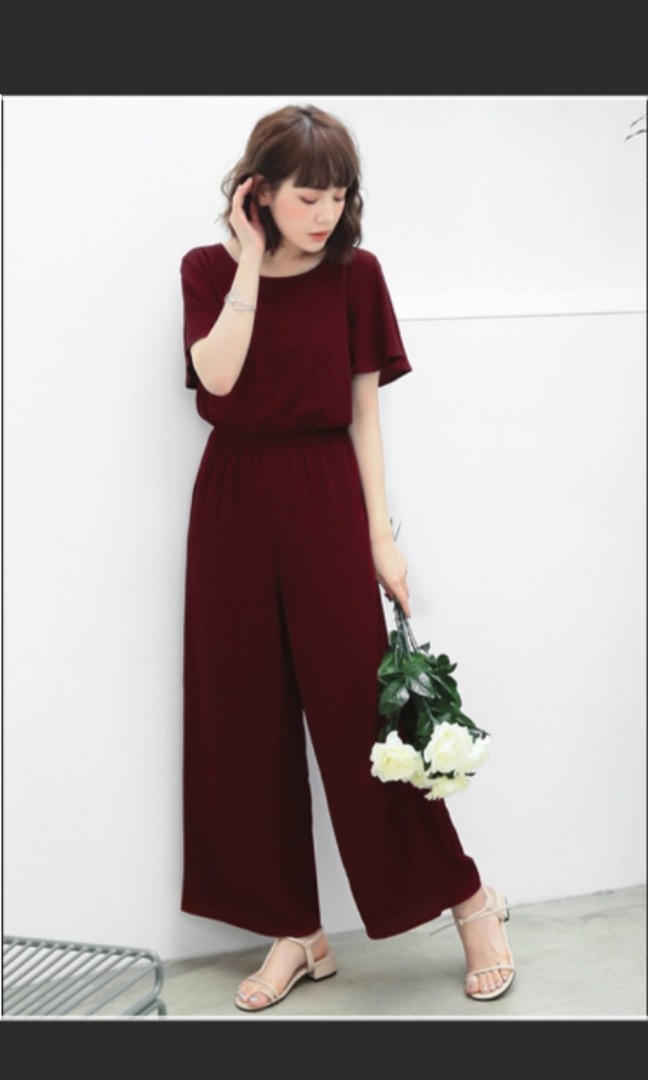 Wine red jumpsuit store