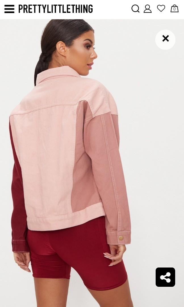 Nude colour 2025 block denim jacket