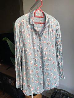 Printed blue top