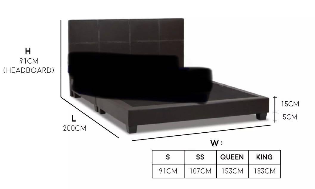 Queen Size Divan Bed Frame with ikea Mattress, Furniture & Home Living