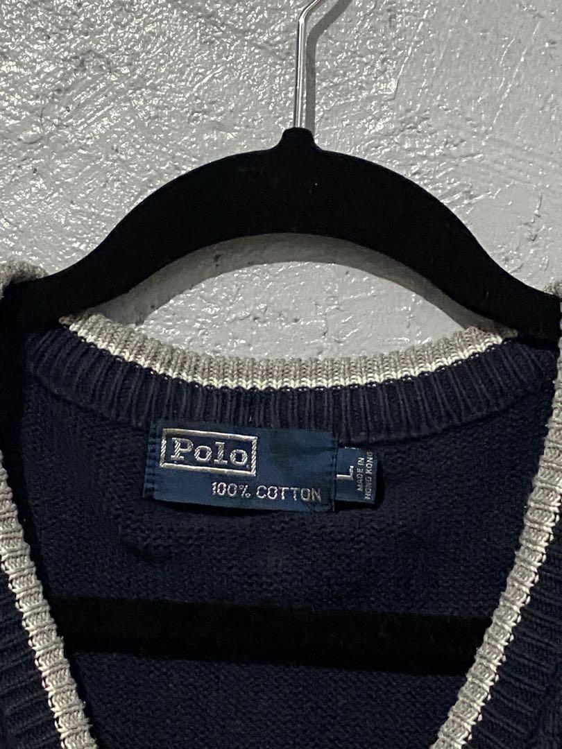 Ralph Lauren Knit Vest (Category: Vests) located in Marikina City. Submitted by felixthings (Listing ID 1172012232, Image 3). Description: Authentic RL/Ralph Lauren knit vest - L27" x W19" - No stains - No holes - Large on tag.