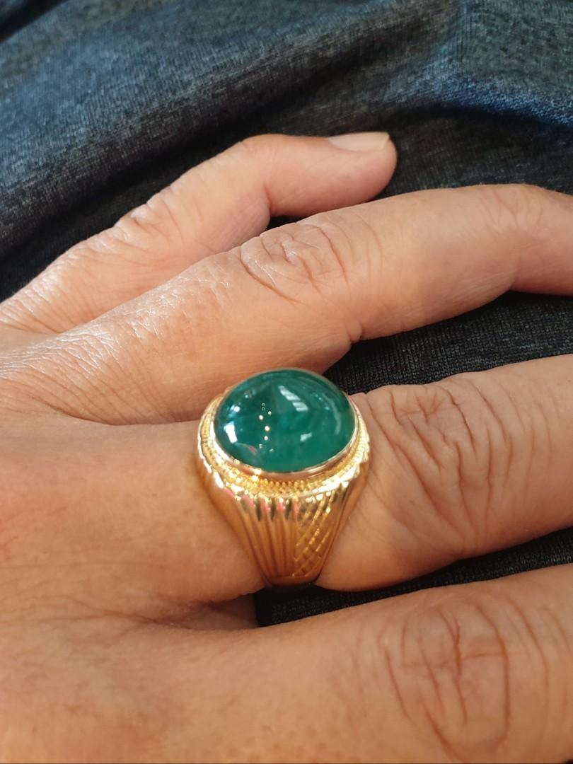 Rare Sale Rare Cat s Eye Emerald on 20k Ring by Poh Heng with Nan Yang certification
