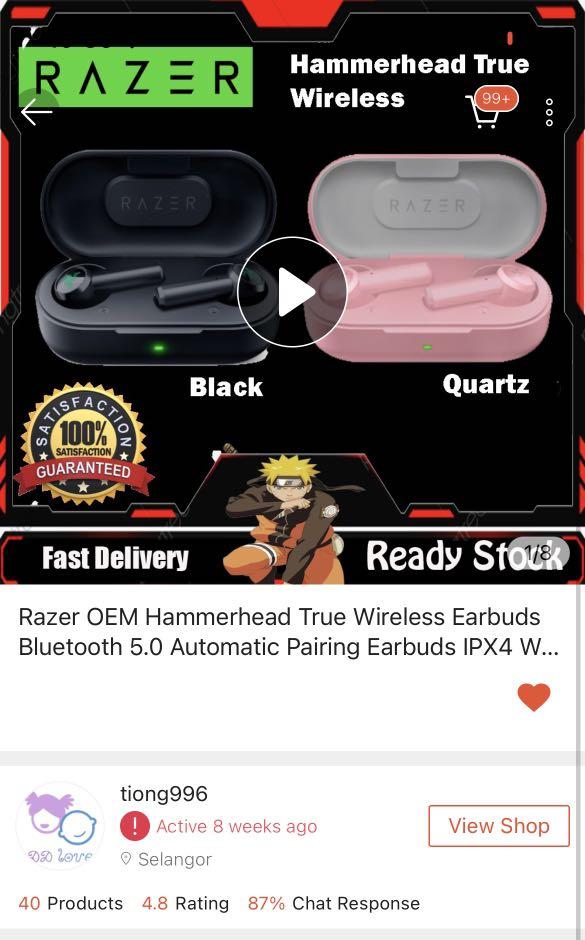 Razer online hammerhead quartz