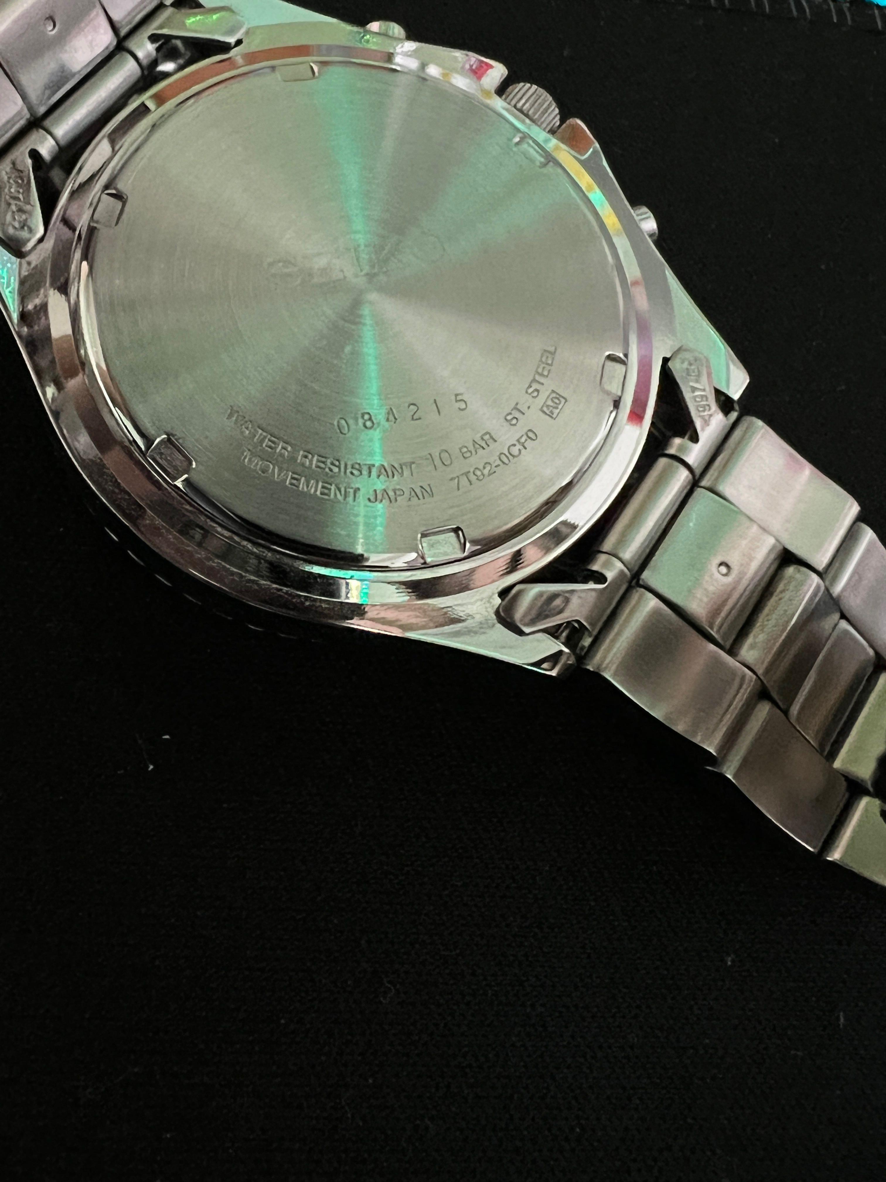 Seiko Chronograph Blue 7T92-OCFO, Men's Fashion, Watches & Accessories,  Watches on Carousell