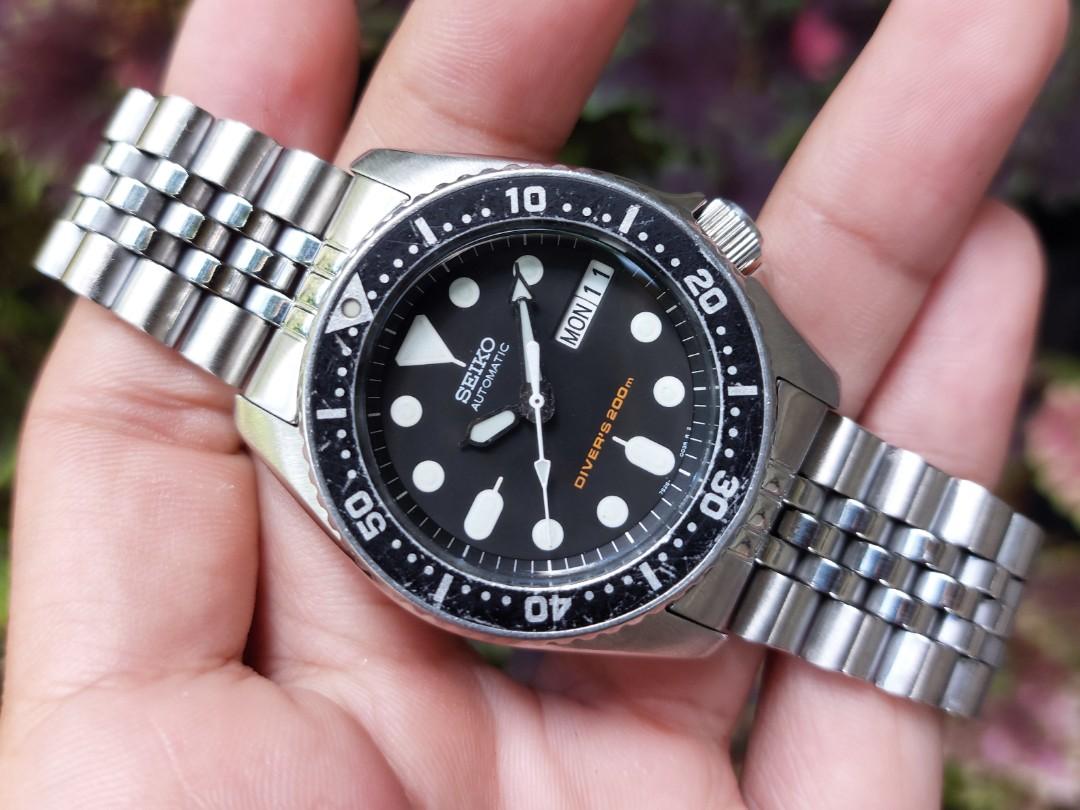 Seiko SKX013 Black Dialed Automatic Diver s Watch Men s Fashion