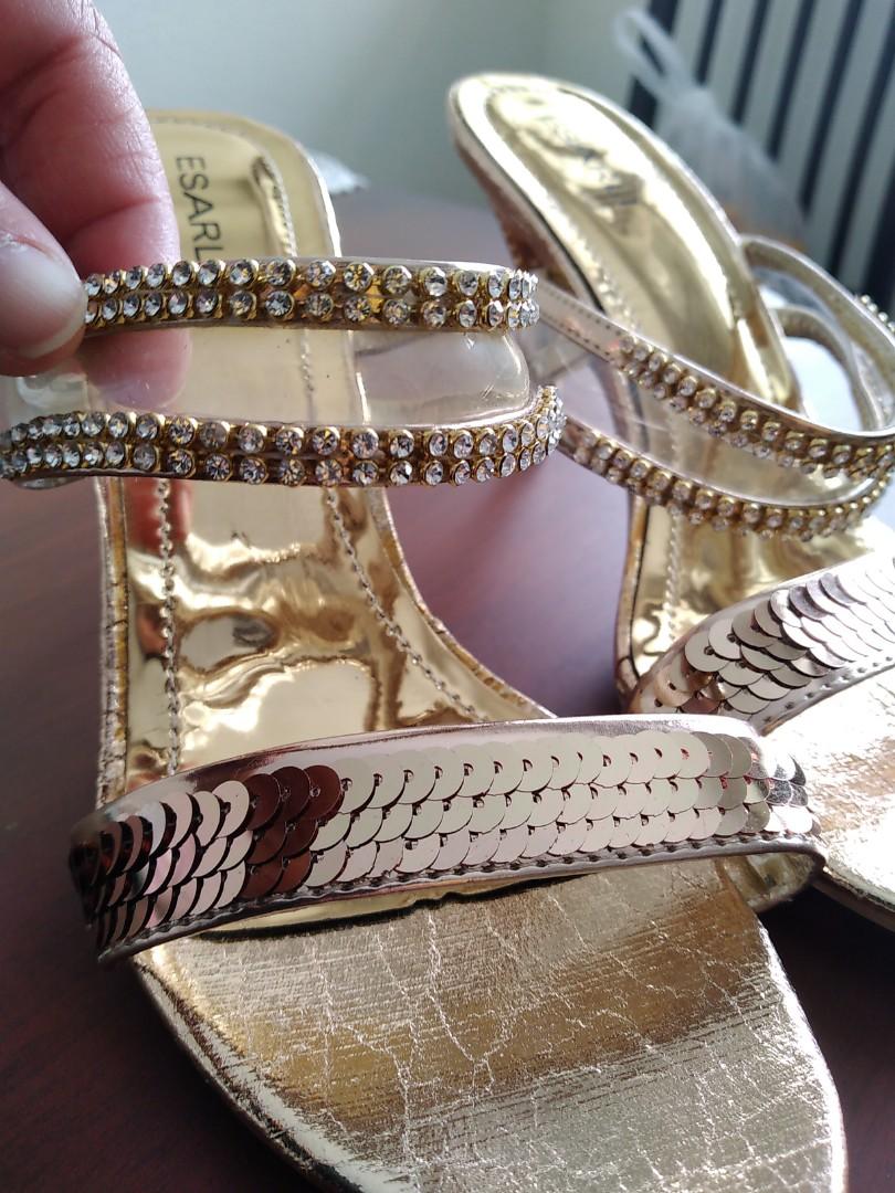 Gold rhinestone heels outlet