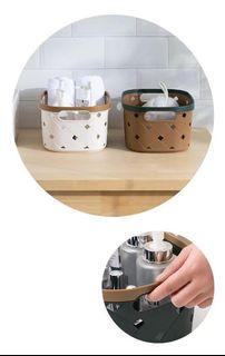 Small Plastic Bedroom Table Storage Bathroom Supplies Kitchen Tools Storage Basket/8315/
