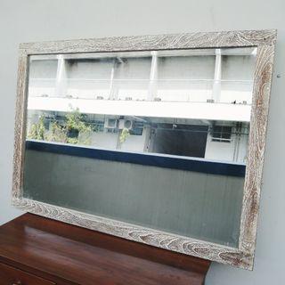 Solid Teak Wooden Wall Mirror Dresser Console Table Mirror