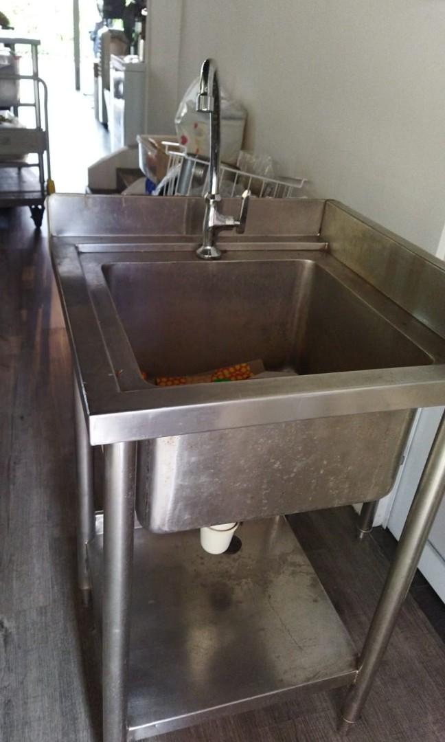 Stand alone Stainless steel sink with faucet, Furniture ...