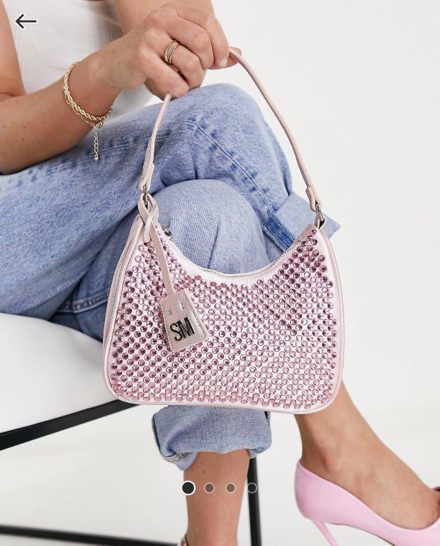 Steve Madden pink rhinestone shoulder bag
