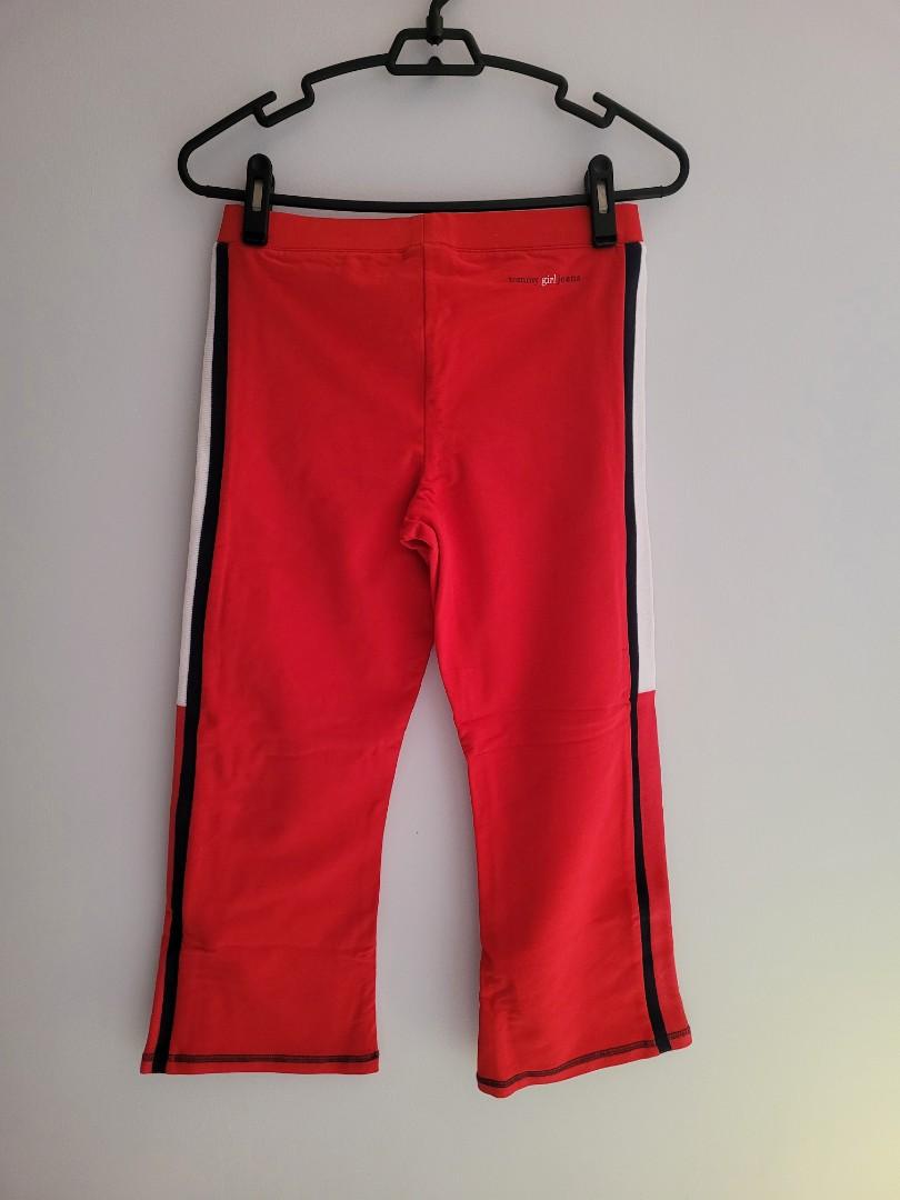 Hilfiger Tommy Jeans Red Capri Yoga Pants, Women's Fashion, Bottoms, Bottoms on Carousell