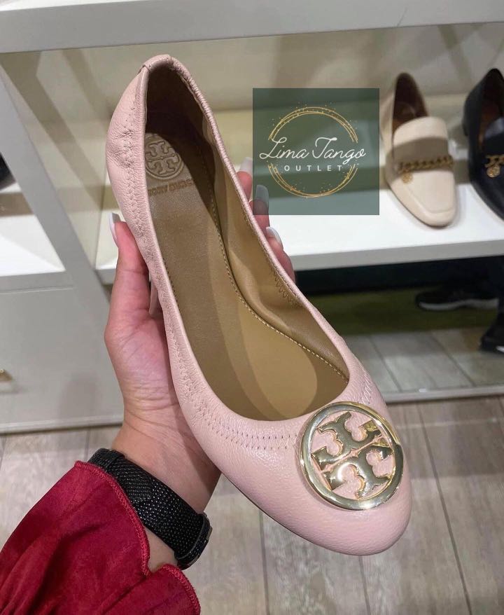 Tory burch top seashell pink flats