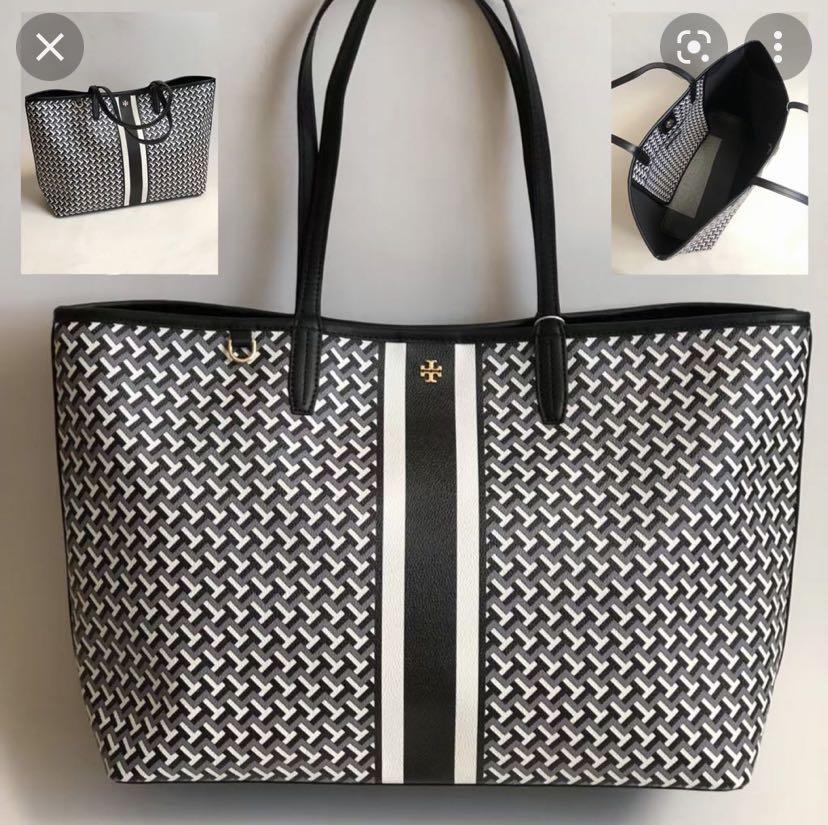 tory burch tile t link tote