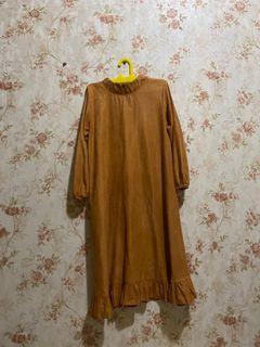 SALE 100K GET 3✨ Tunik Cokelat merk Organic | baju dress atasan wanita coklat golden mustard