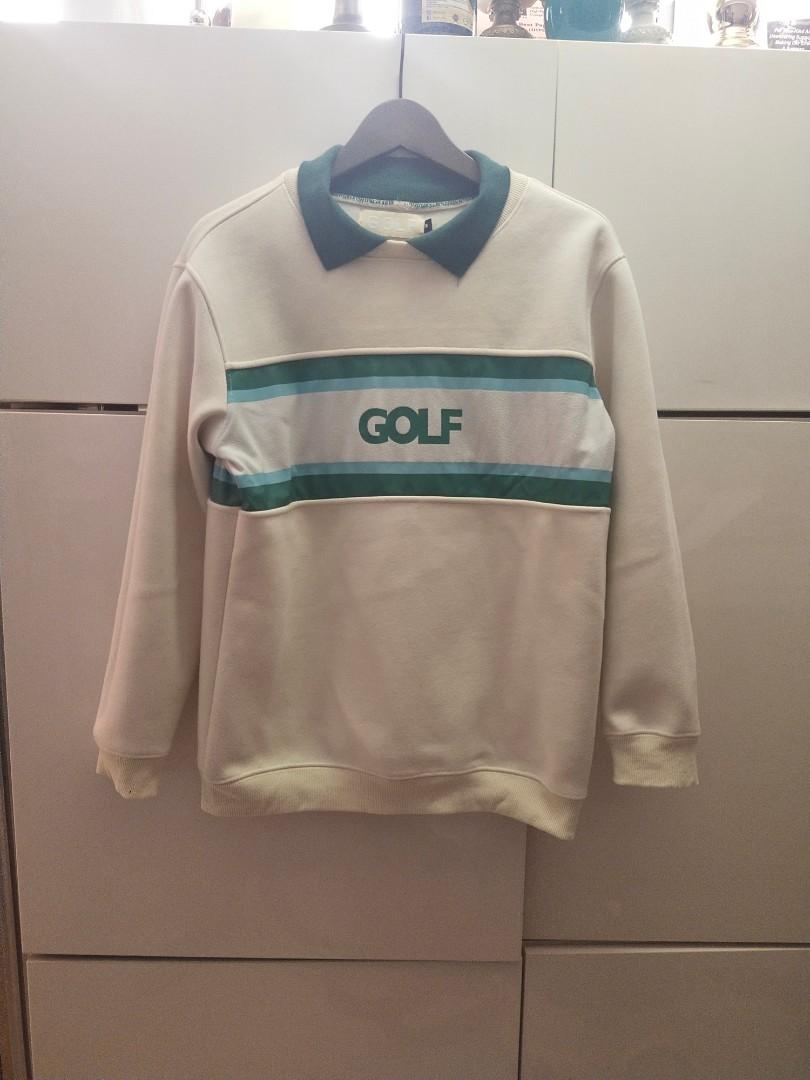 Tyler the creator golf le fleur golfwang creme green sweater rugby polo