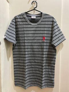 [U.S. Polo Assn. Original] Grey Stripes T Shirt Mens