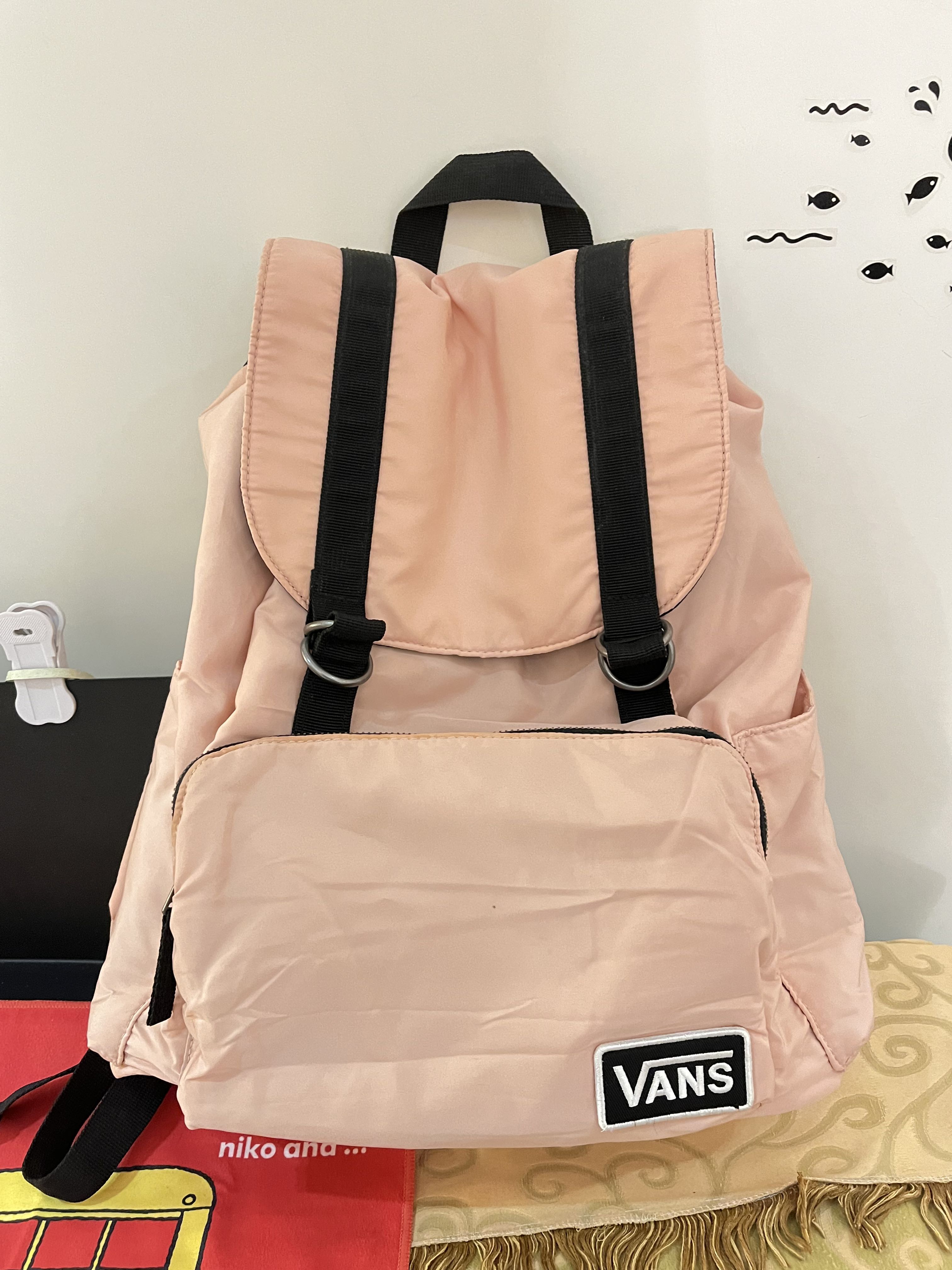 Vans light pink backpack 95% NEW!!, 女