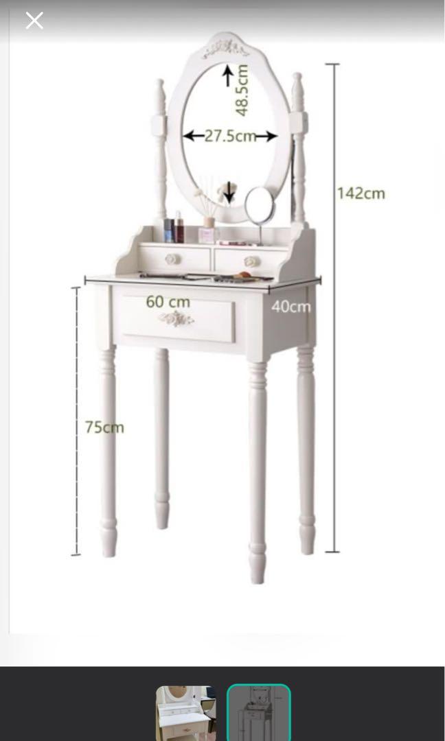 Victorian vanity table and stool set, Furniture & Home Living