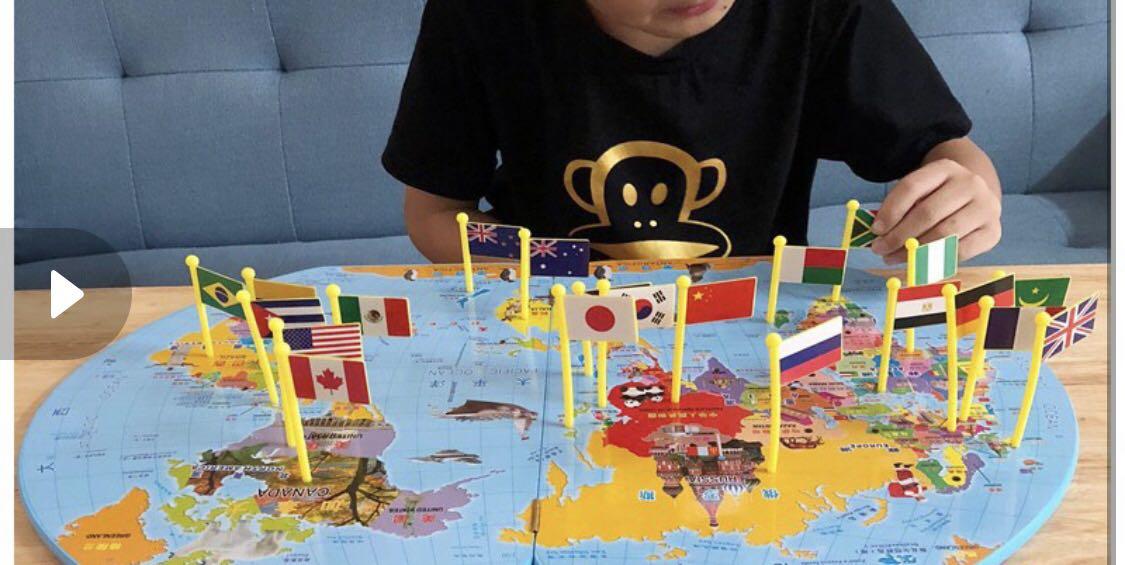 World Map Flags for kids, Hobbies & Toys, Toys & Games on Carousell