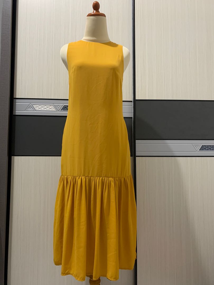 Yellow Maxi dress by MDS, Fesyen Wanita 