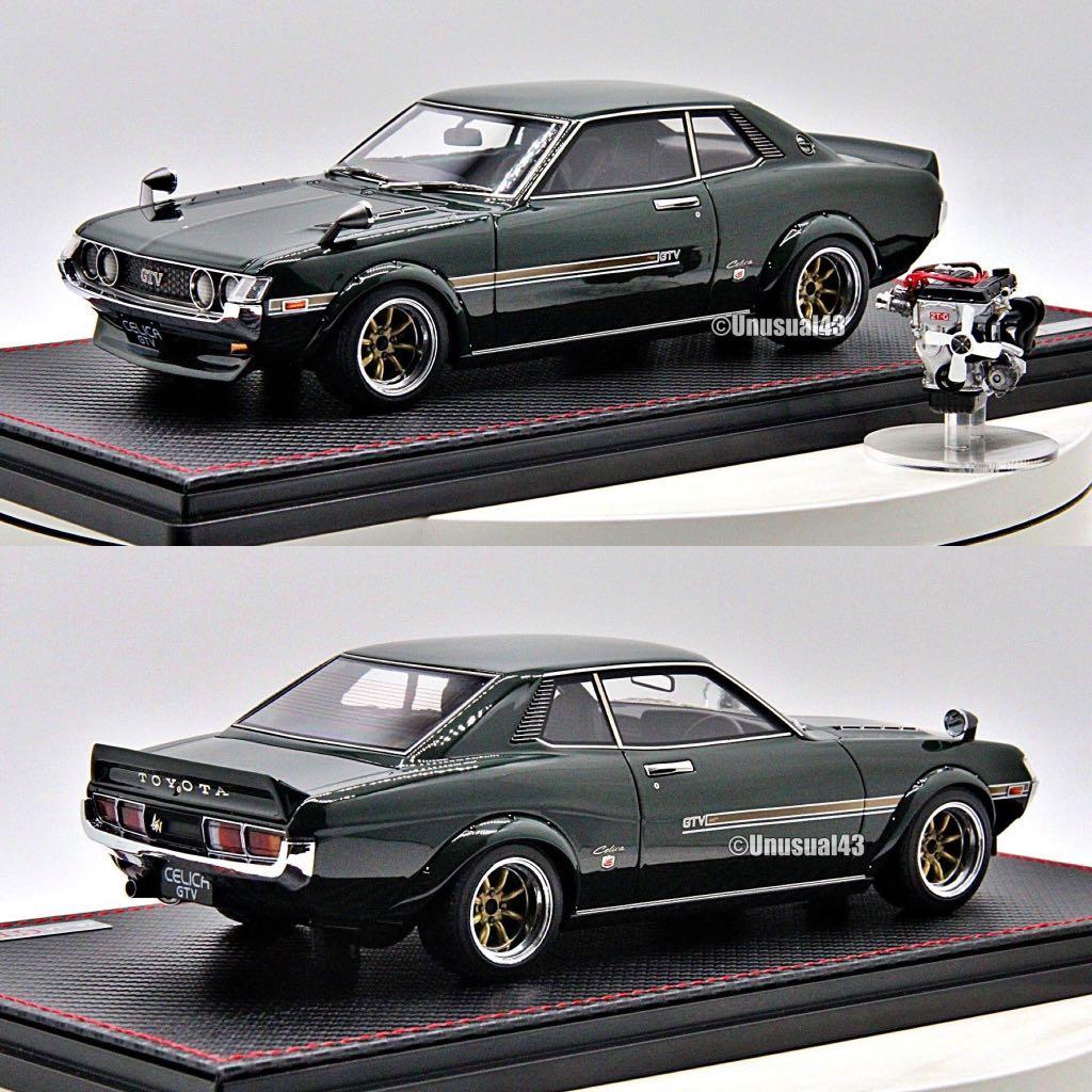 1/18 Ignition Model Toyota Celica 1600GTV (TA22) Green with Engine, Hobbies  & Toys, Toys & Games on Carousell
