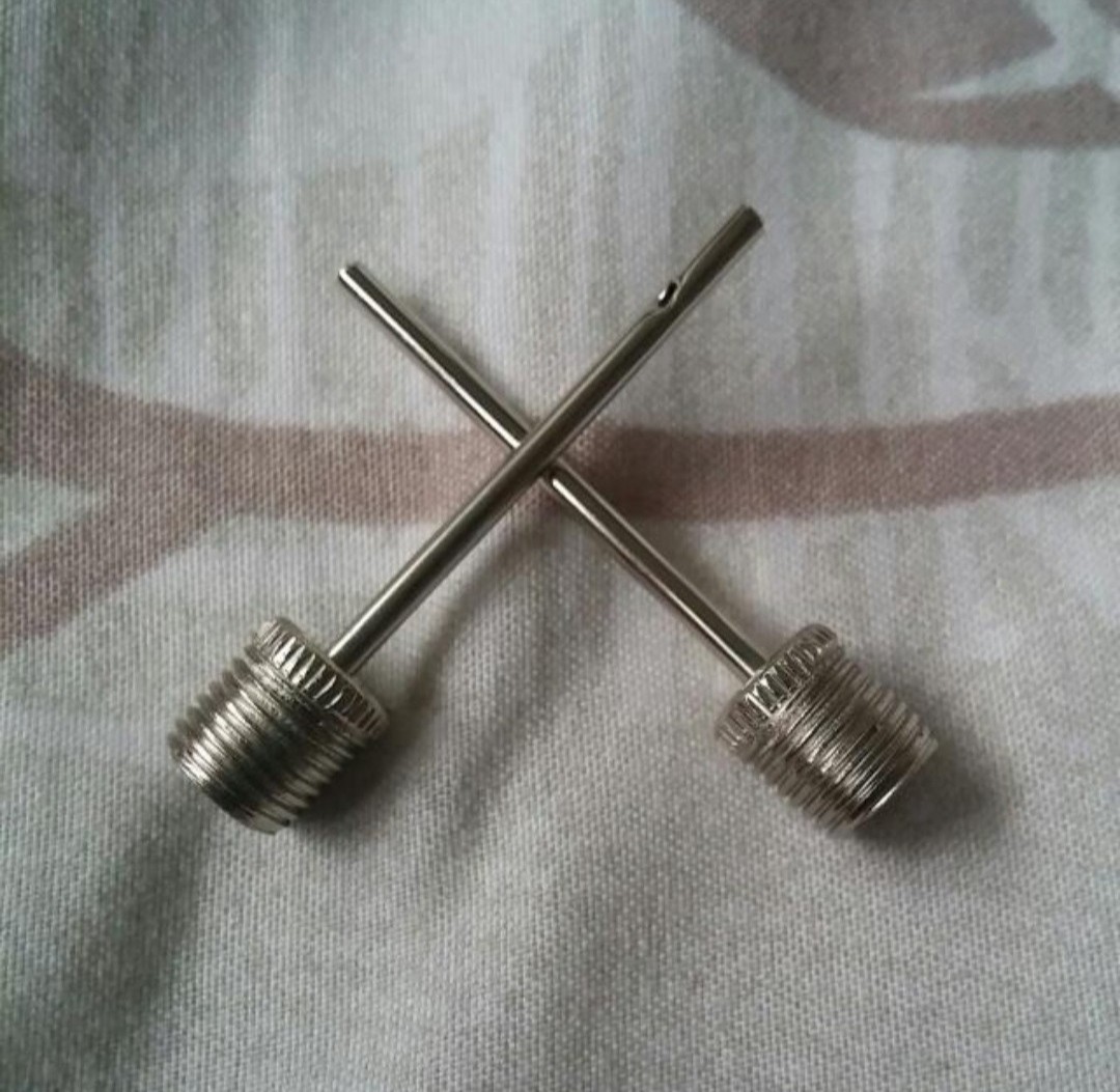 2x Inflating pump needle valve adapter for soccer basketball and