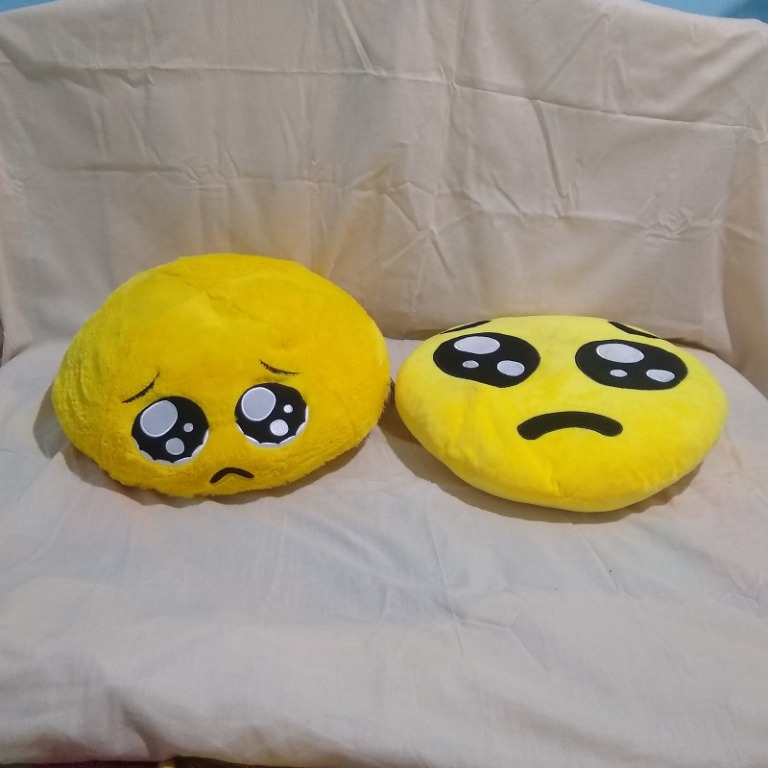 34cm or 13.4 big yellow sad face emoji soft pillow stuffed toy japan surplus Hobbies Toys Toys Games on Carousell