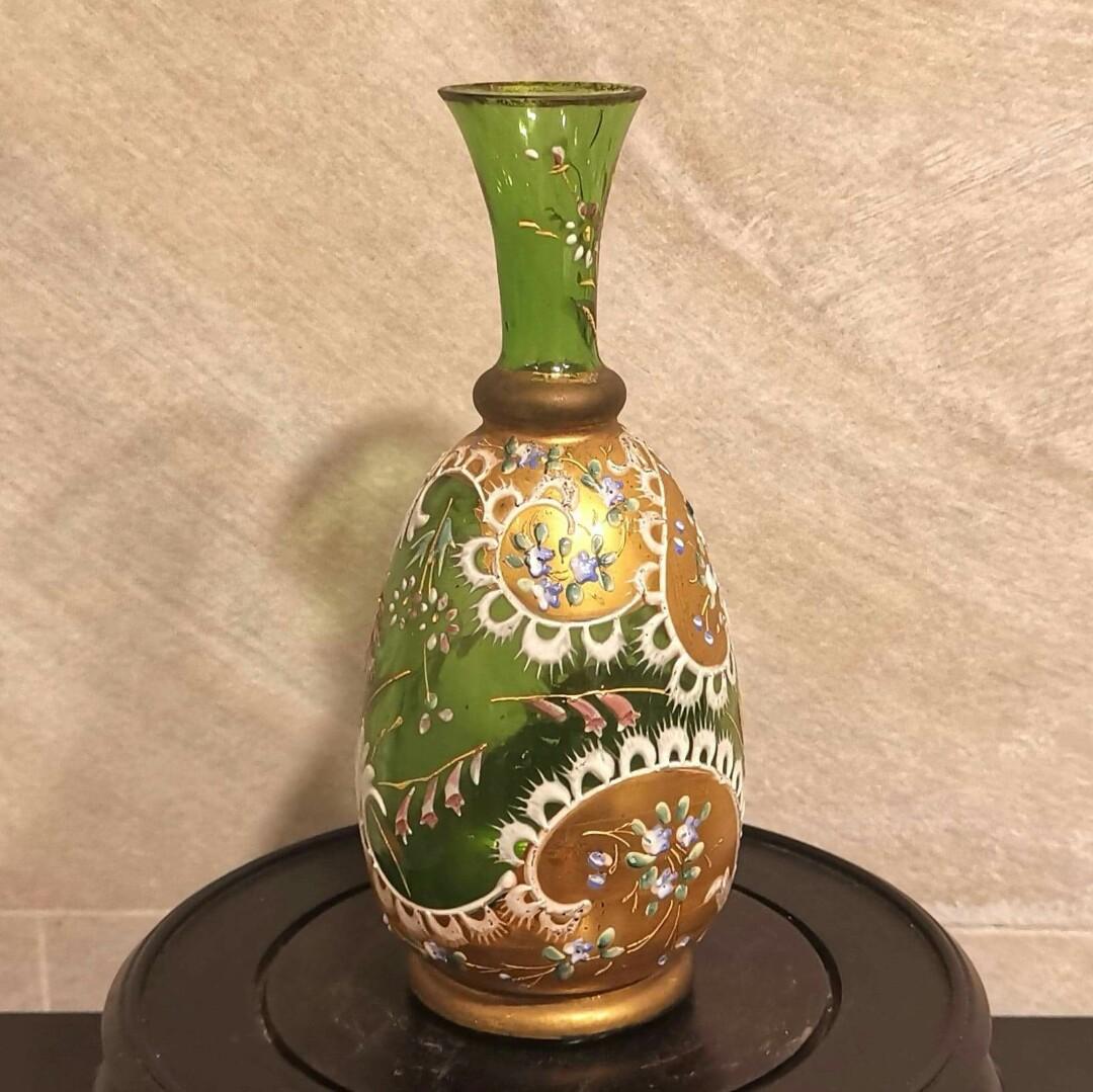 モーゼル クリスタルガラス 馬模様 花瓶(高さ27cm) - 花瓶・フラワー 