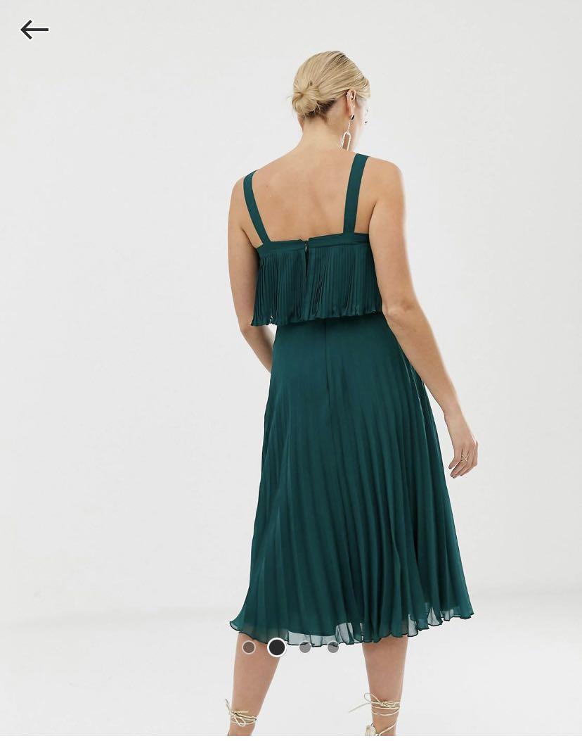 Asos design double layer pleated cami midi dress deals