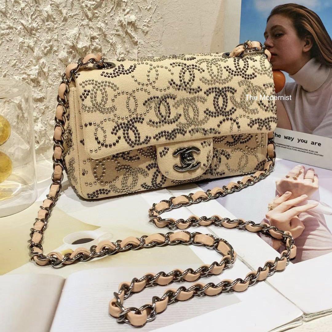 Chanel canvas flap bag new arrivals