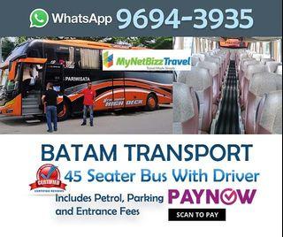 Batam Transport Driver, Bus 40/45/49 Seater Coach For Charter and Tour