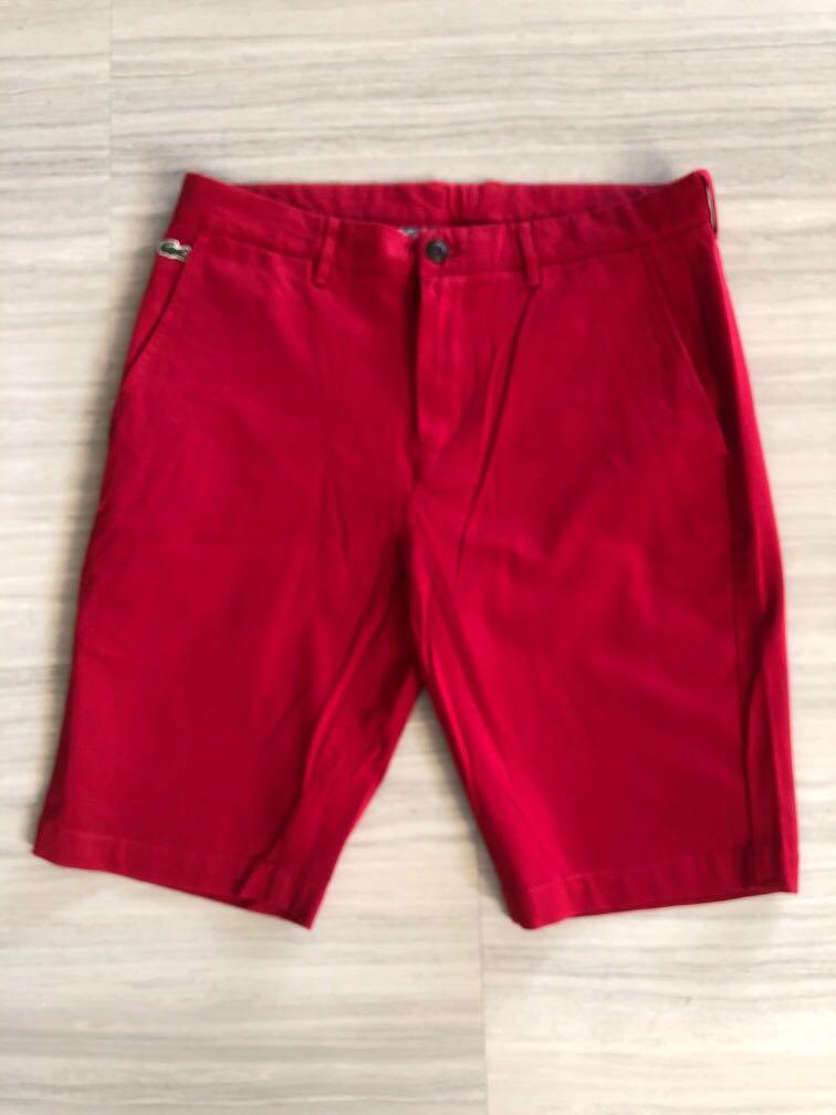 Red lacoste clearance shorts