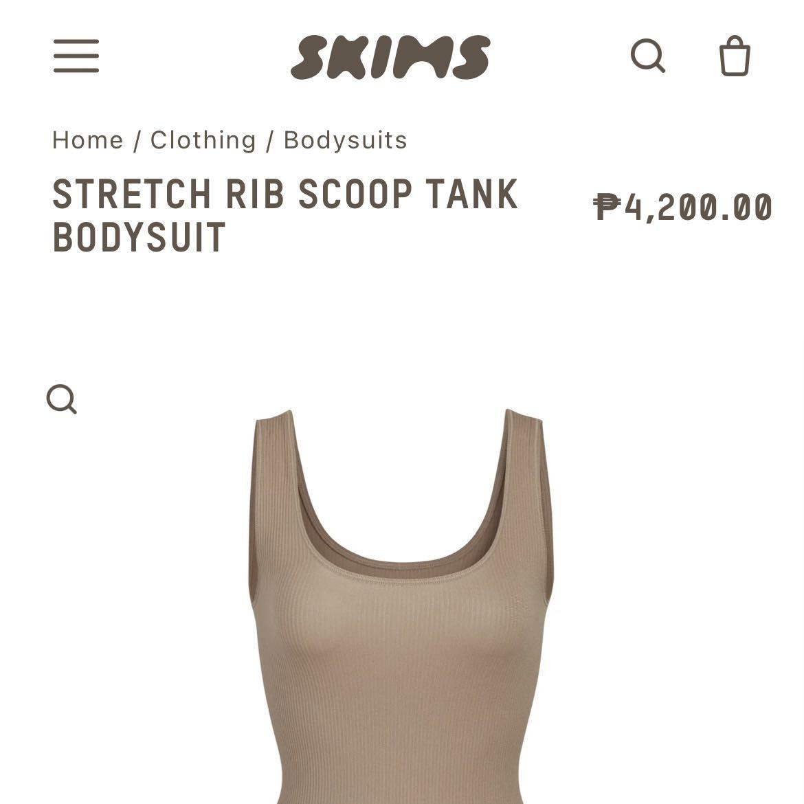 Skims Stretch Rib Scoop Tank Bodysuit Sea Haze (L/XL)