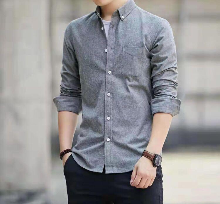 Gray long sleeve shirt outfit deals