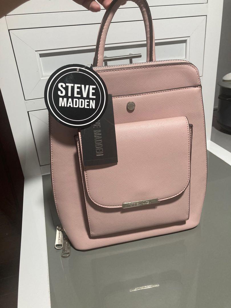 Brand new Steve Madden Pink Bmarino Leather backpack, Luxury, Bags &  Wallets on Carousell