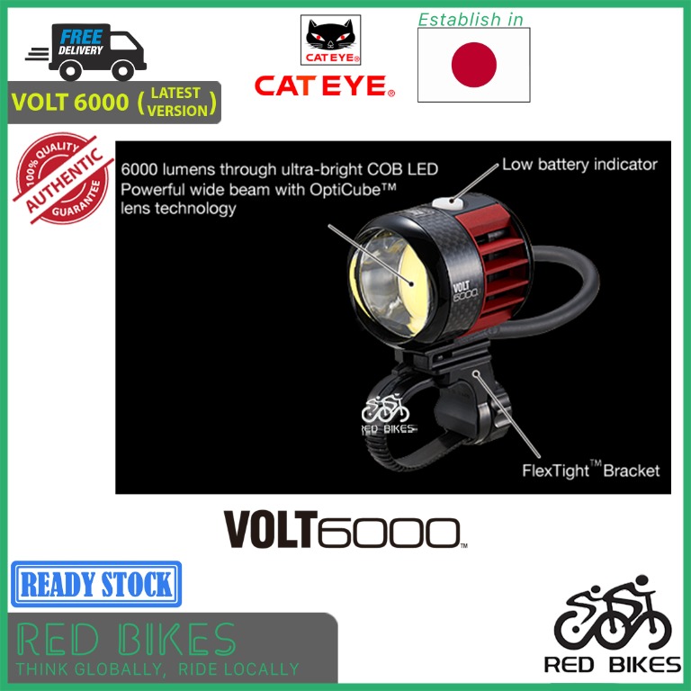 Cateye VOLT6000 (Ver.2022) Bike Cycling Light Front Basikal Lampu Depan  100% Ori, Sports Equipment, Bicycles  Parts, Parts  Accessories on  Carousell
