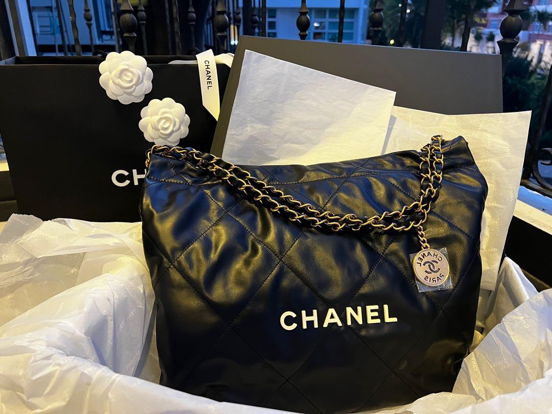 Authentic Chanel Small Boy Bag Black Calfskin Matte Gold Hardware