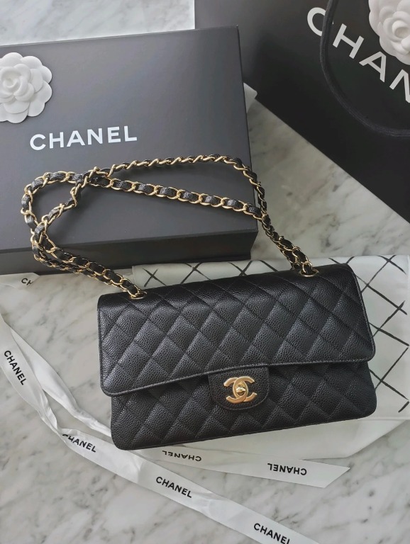 Chanel cf 25 black gold buckle caviar, Luxury, Bags & Wallets on Carousell