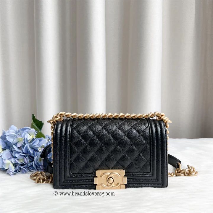 ✖️SOLD✖️ Chanel Small Boy Flap in Classic Quilted Black Caviar AGHW,  Luxury, Bags & Wallets on Carousell