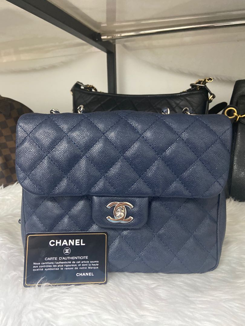 Chanel Urban Companion Medium Navy Blue Flap Bag Luxury Bags